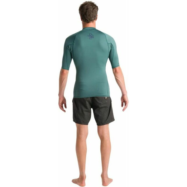 2026 C-Skins Mens NuWave UV Basics Short Sleeve Rash Vest C-NLYSSMC - Dark Sage